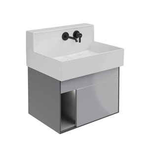 Изображение товара Тумба под раковину Kerama Marazzi Logica/Лоджика M 65 см, подвесная, с подсветкой, LO.M.65.GRAY