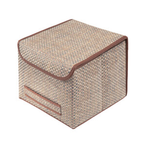 Изображение товара Коробка для хранения с крышкой Casy Home 30x30x24 см песочный ротанг