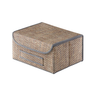 Изображение товара Коробка для хранения Casy Home с крышкой небесный ротанг 35х28х18 см