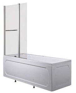 Изображение товара Шторка на ванну 1Marka 95 x 150 см, стекло матовое, профиль хром, Р-07Mis