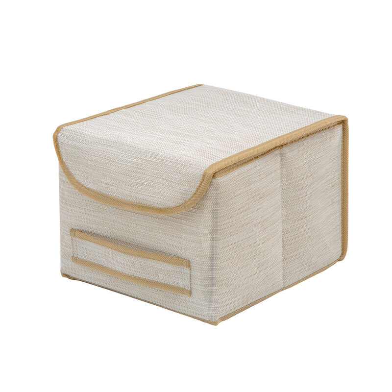 Изображение товара Коробка Casy Home для хранения с крышкой 25х27х20 см молочный лен