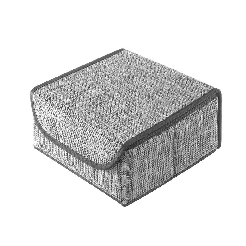 Изображение товара Коробка Casy Home 27x25x12 см серебряная рогожка с крышкой