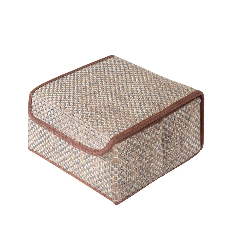 Изображение товара Коробка Casy Home для хранения с крышкой 27х25х12 см песочный ротанг