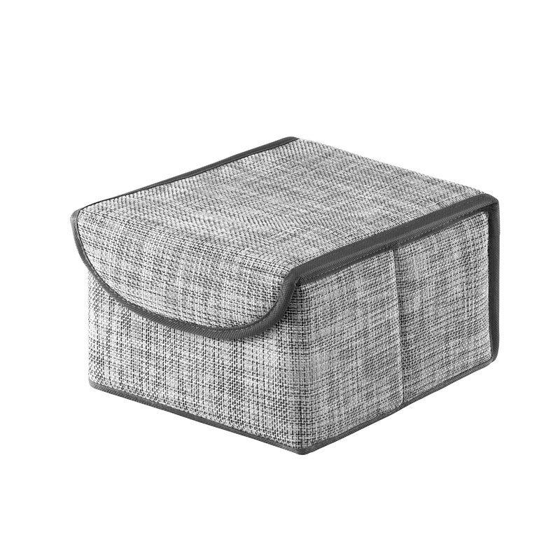 Изображение товара Коробка Casy Home для хранения с крышкой, ширина 21 см, глубина 26 см, высота 15 см, цвет серебряная рогожка, 00-100603/ВО-014