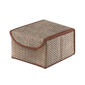 Изображение товара Коробка для хранения с крышкой Casy Home 21x26x15 см песочный ротанг