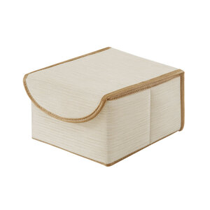 Изображение товара Коробка Casy Home для хранения с крышкой 21x26x15 см бежевый лен