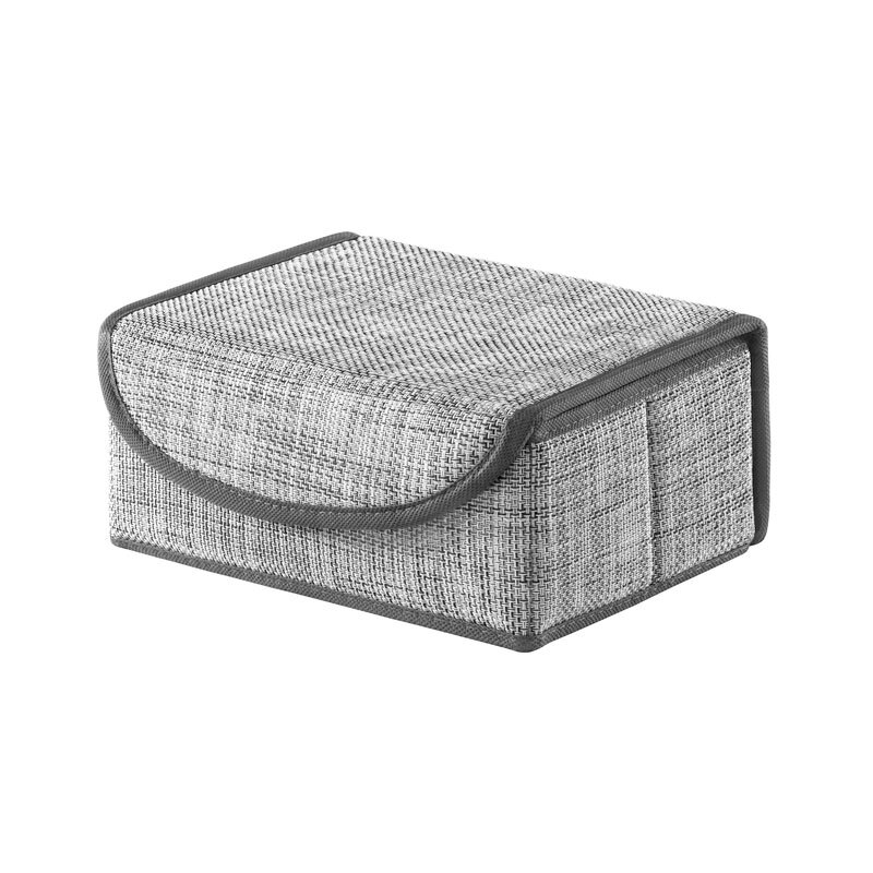 Изображение товара Коробка Casy Home для хранения с крышкой 23х17х10 см серебряная рогожка