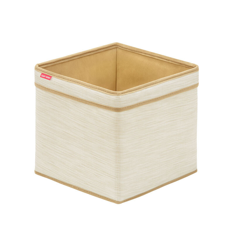 Изображение товара Корзина для хранения Casy Home 25x25x25 см молочный лен современный дизайн