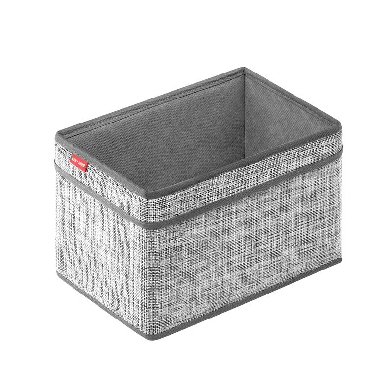 Изображение товара Корзина для хранения Casy Home серебряная рогожка 28x18x18 см