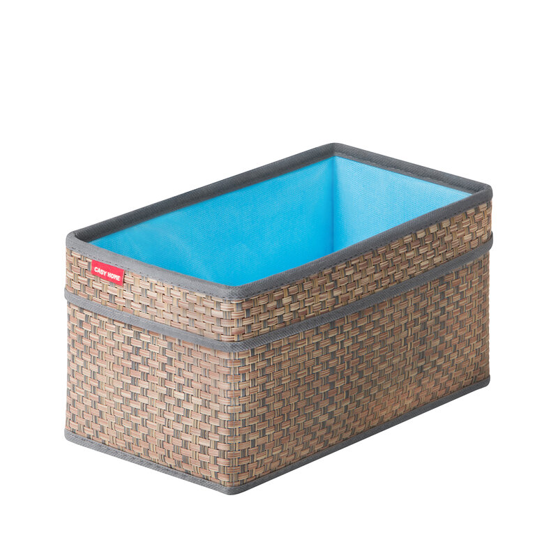 Изображение товара Корзина Casy Home для хранения, ширина 28 см, глубина 15 см, высота 15 см, цвет небесный ротанг, 00-00001113/ВА-021