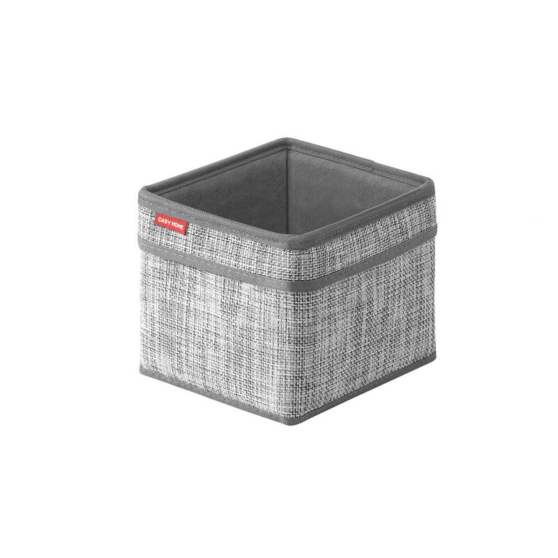 Изображение товара Корзина для хранения Casy Home 18x15x15 см серебряная рогожка