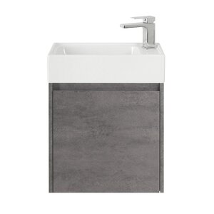 Изображение товара Тумба под раковину BelBagno Kraft Mini 50 см, подвесная, цвет Cemento Grigio, левая/правая, Kraft Mini-500/260-1A-SO-CG-L/Kraft Mini-500/260-1A-SO-CG-R