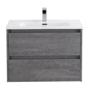 Изображение товара Тумба под раковину BelBagno Kraft-600-2C-SO-CG 60 см, подвесная, пленка Cemento Grigio