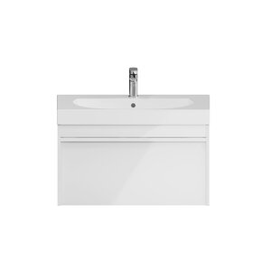 Изображение товара Тумба под раковину Kerama Marazzi Modula 80 см, подвесная, с ящиком, белая, MOD.80.1+1WHT