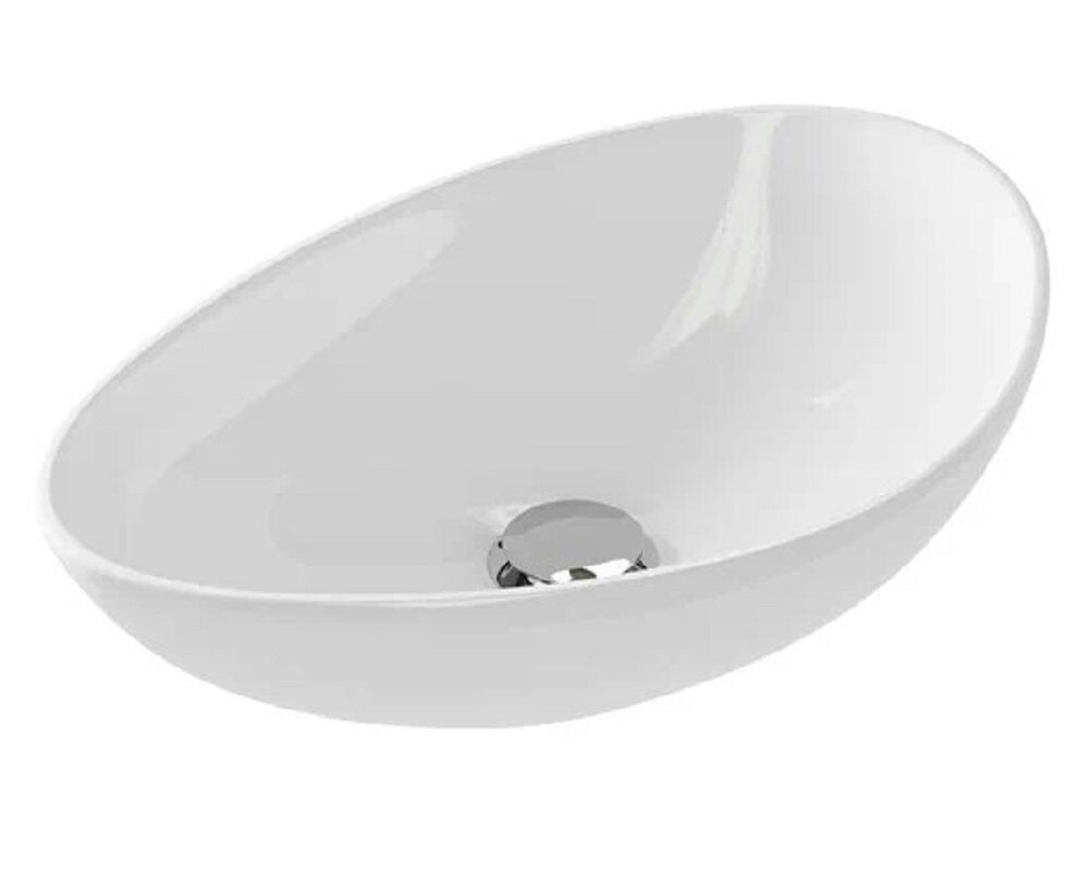 Изображение товара Раковина Cersanit Moduo Leaf 55 белая овальная угловая из фарфора 56.5x36.5 см