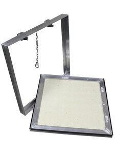 Изображение товара Сантехнический люк Люкер D под плитку 25x50 алюминий хром Россия