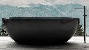 Изображение товара Ванна прозрачная Abber Kristall 165 x 78 см отдельностоящая, черный, AT9701Onyx