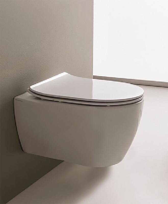 Изображение товара Подвесной безободковый унитаз Scarabeo Moon 5520/CL белый с горизонтальным выпуском Изображение товара Подвесной безободковый унитаз Scarabeo Moon 5520/CL белый с горизонтальным выпуском