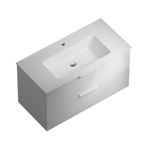 Изображение товара Тумба под раковину Kerama Marazzi Piano Forte 95 см, подвесная, белая, PI.F.95.WHT