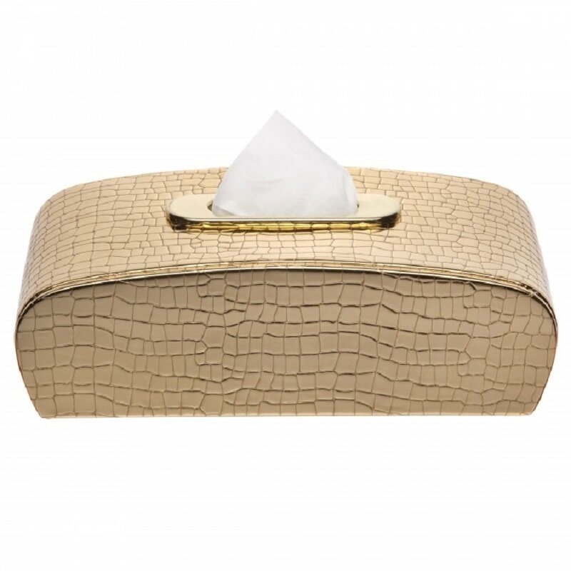 Изображение товара Салфетница экокожа крокодил Camelos, золото, SP-GKr