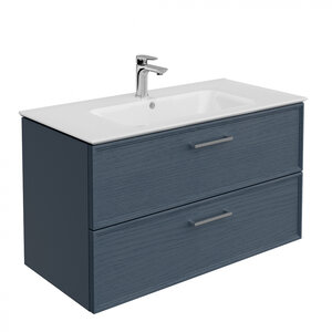 Изображение товара Тумба под раковину Kerama Marazzi Piano Classic 95 см, подвесная, цвет ясень синий матовый, PIA.CL.95.BLU.M