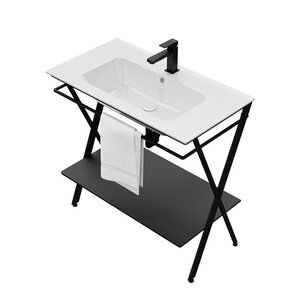 Изображение товара Металлическая структура-консоль Kerama Marazzi Piano Next 85 см, напольная, черная матовая, PIA.N.85.BLK