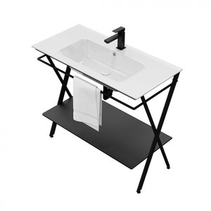 Изображение товара Металлическая структура-консоль Kerama Marazzi Piano Next 95 см, напольная, черная матовая, PIA.N.95.BLK