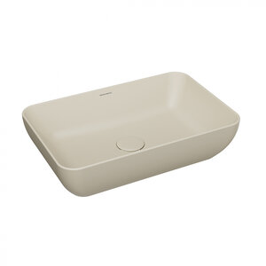 Изображение товара Раковина Kerama Marazzi Plaza 55 см накладная без отверстия под смеситель бежевый матовый