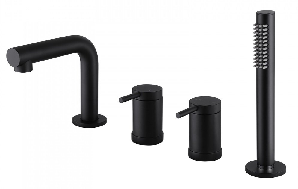 Изображение товара Смеситель Abber Emotion AF8813B для ванны, на борт ванны, черный матовый