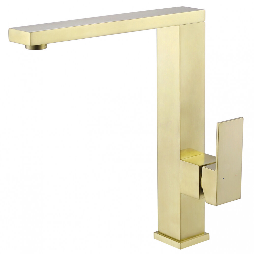 Изображение товара Смеситель для кухонной мойки Abber Daheim AF8214G, золото, поворотный излив