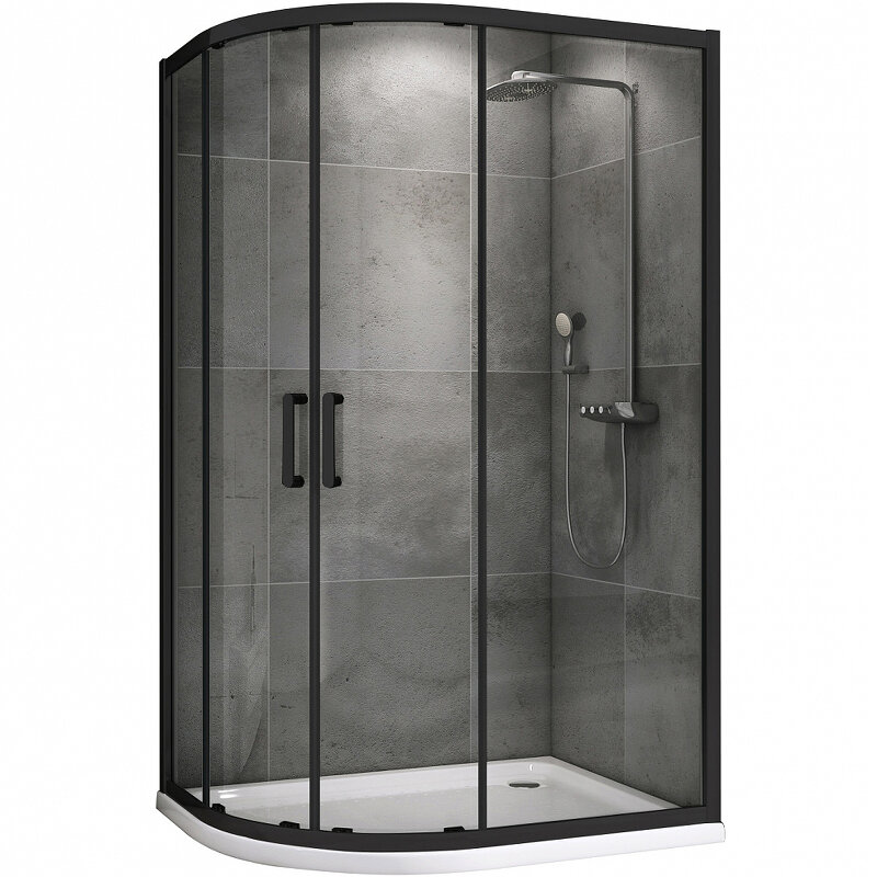 Изображение товара Душевой уголок Abber Schwarzer Diamant 110x80 см стекло прозрачное черный профиль