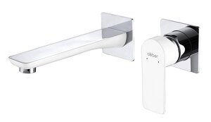 Изображение товара Смеситель Abber Weiss Insel AF8082W для раковины, встраиваемый, белый-хром