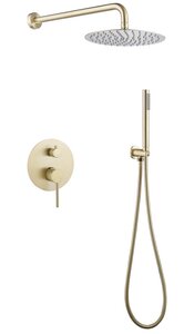 Изображение товара Душевая система Abber Emotion AF8818G, без излива, верхний душ, душевая лейка, золото матовое