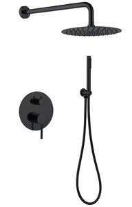 Изображение товара Душевая система Abber Emotion AF8818B, без излива, верхний душ, душевая лейка, черный матовый