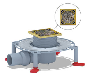 Изображение товара Душевой трап Bronze de Luxe с горизонтальным выходом и решеткой Дракон