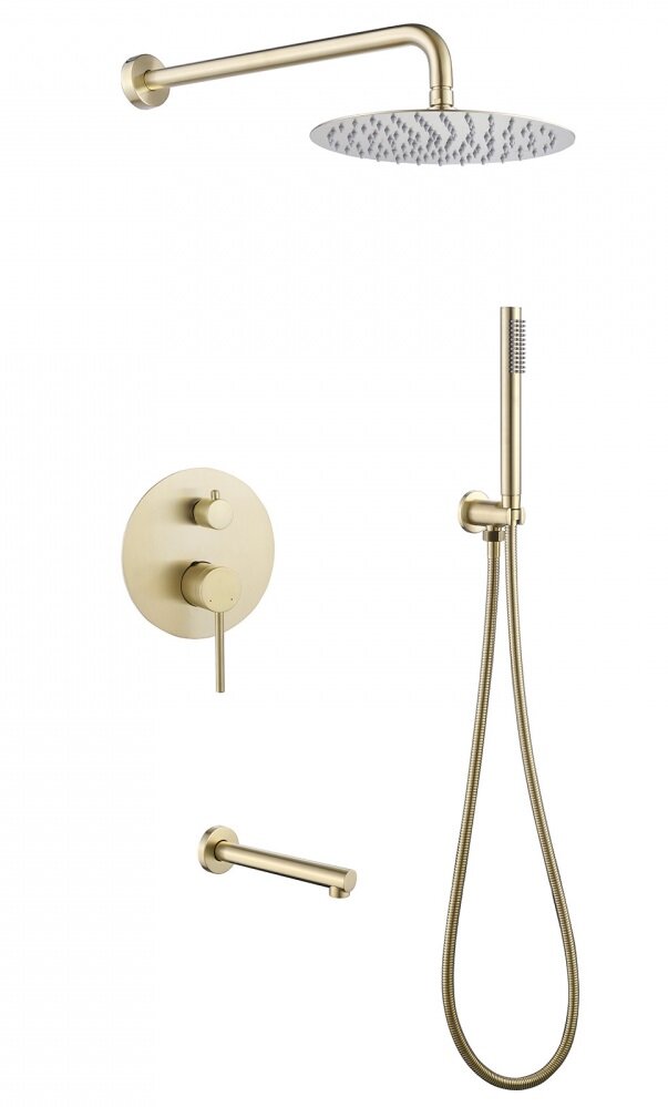 Изображение товара Душевая система Abber Emotion AF8817G с верхним душем и изливом золото матовое