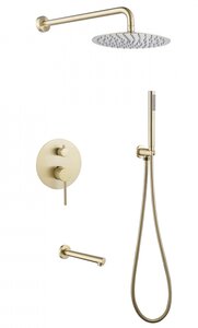 Изображение товара Душевая система Abber Emotion AF8817G, излив, верхний душ, душевая лейка, золото матовое