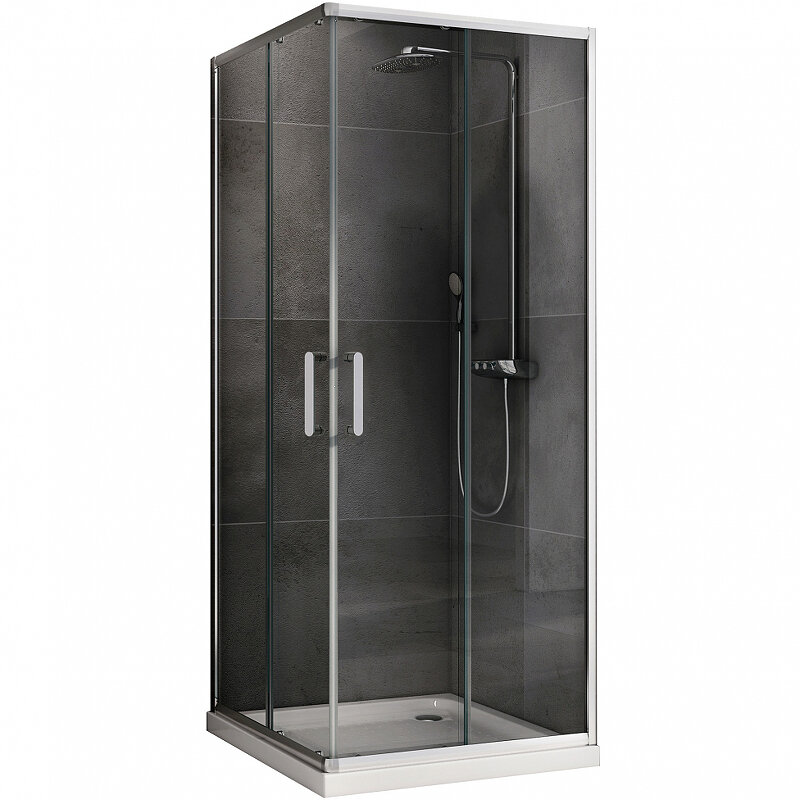 Изображение товара Душевой уголок Abber Schwarzer Diamant 90x90 см, раздвижные двери, прозрачное стекло