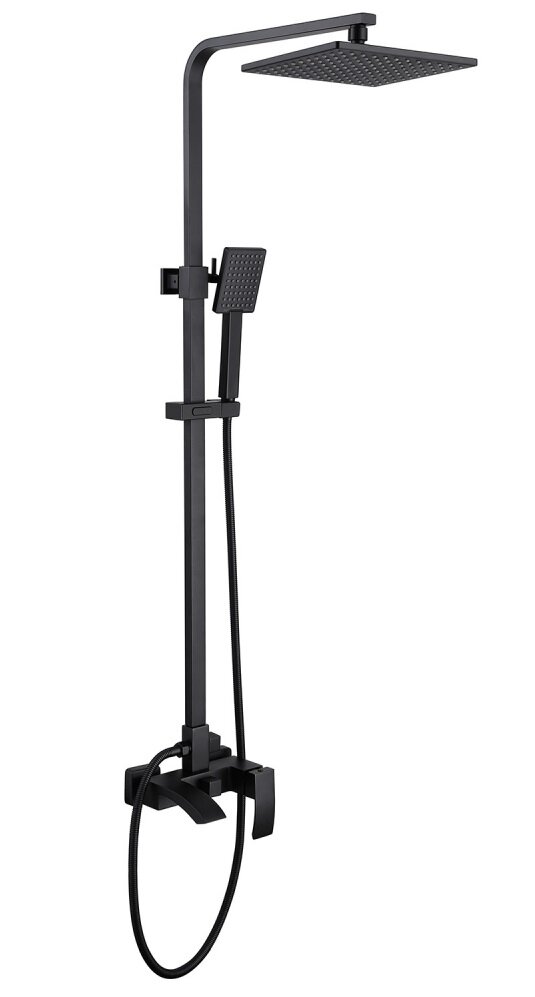 Изображение товара Душевая система Abber Wasserfall AF8616B с верхним душем и лейкой черный матовый