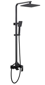Изображение товара Душевая система Abber Wasserfall AF8616B, стойка, излив, верхний душ, душевая лейка, черный матовый