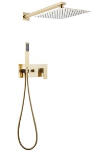 Изображение товара Душевая система Abber Daheim AF8218G, без излива, верхний душ, душевая лейка, золото матовое