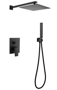 Изображение товара Душевая система Abber Daheim AF8219B, без излива, верхний душ, душевая лейка, черный матовый
