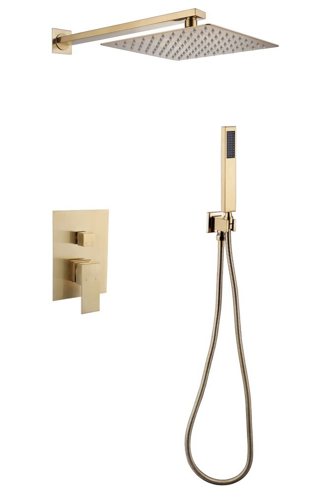 Изображение товара Душевая система Abber Daheim AF8219G с верхним душем и латунью золото матовое
