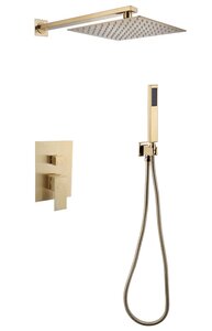 Изображение товара Душевая система Abber Daheim AF8219G с верхним душем и латунью золото матовое