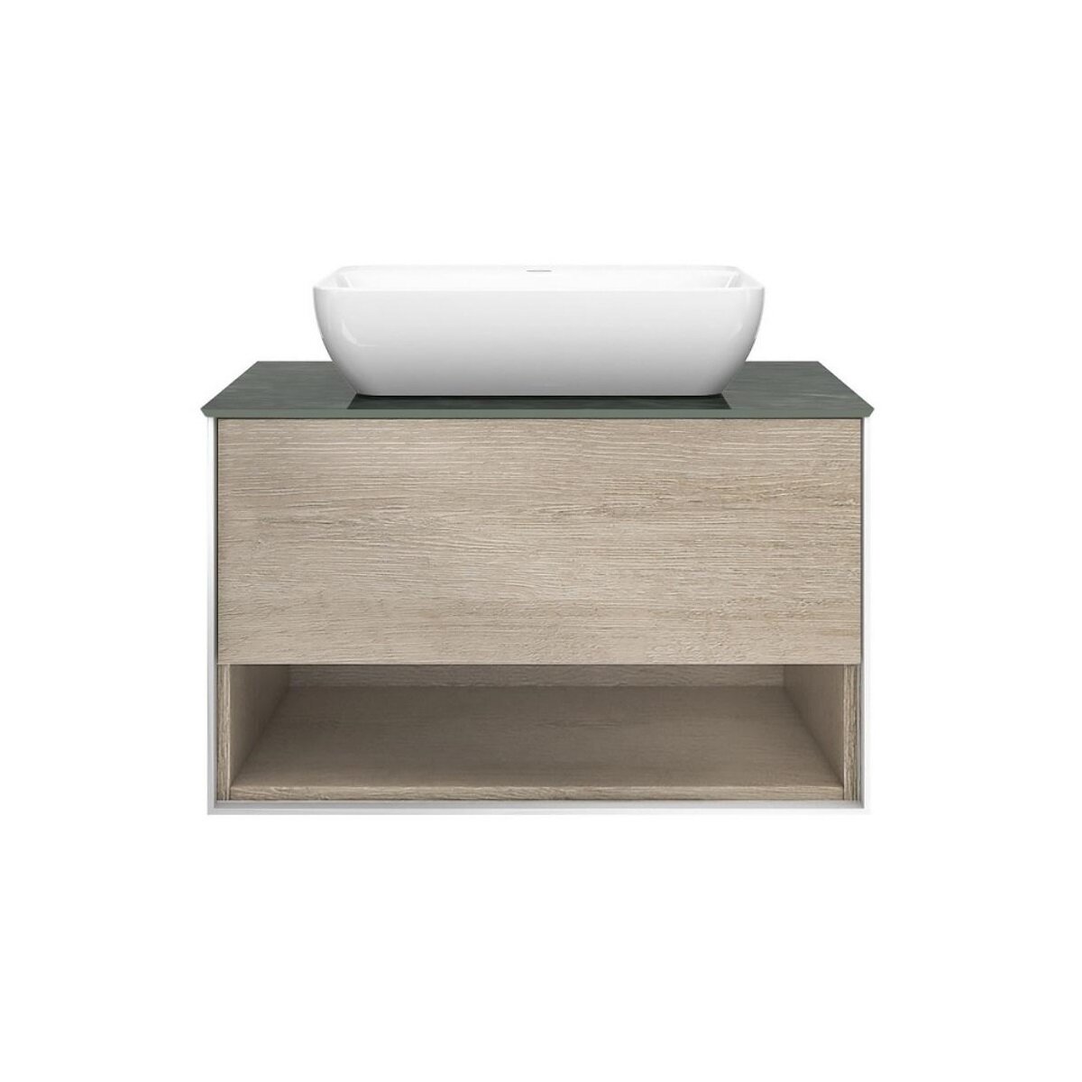Изображение товара Тумба под раковину Kerama Marazzi Plaza Modern/Плаза Модерн 80 см, подвесная, с открытой полкой, цвет дуб орегон, PLB.M.80.1.OAK.O Изображение товара Тумба под раковину Kerama Marazzi Plaza Modern/Плаза Модерн 80 см, подвесная, с открытой полкой, цвет дуб орегон, PLB.M.80.1.OAK.O