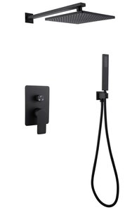 Изображение товара Душевая система Abber Weiss Insel AF8018B, без излива, верхний душ, душевая лейка, черный матовый