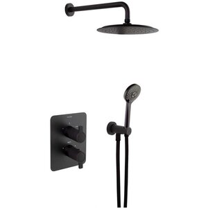 Изображение товара Душевая система Ramonsoler Blautherm 948712RP240NM, термостатическая, на 2 потребителя, цвет черный матовый