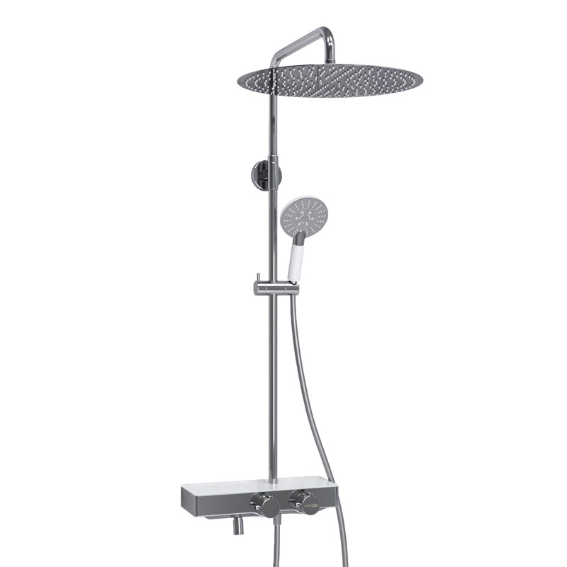Изображение товара Душевая система WasserKRAFT Thermo с изливом и регулируемой стойкой, хром