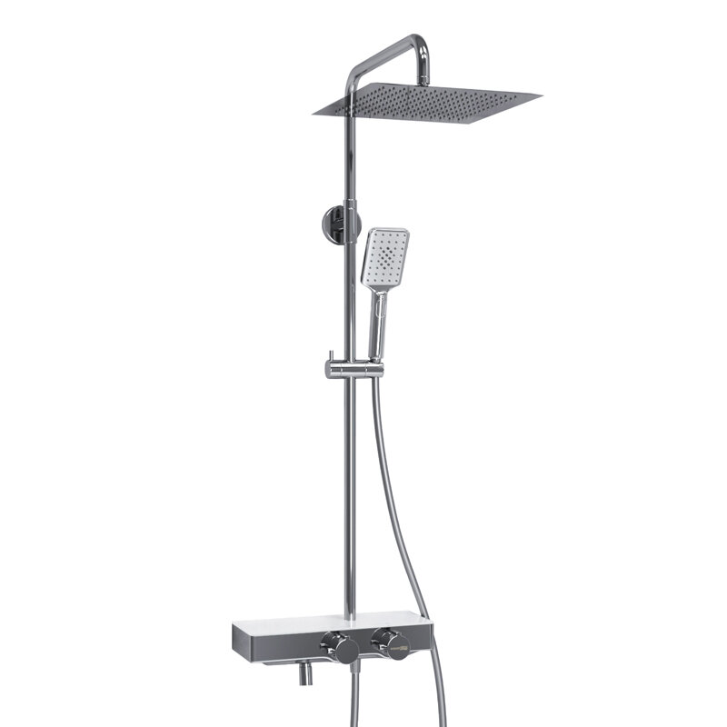 Изображение товара Современная душевая система WasserKRAFT A113.118.126.CH Thermo с термостатом и 3 функциями лейки