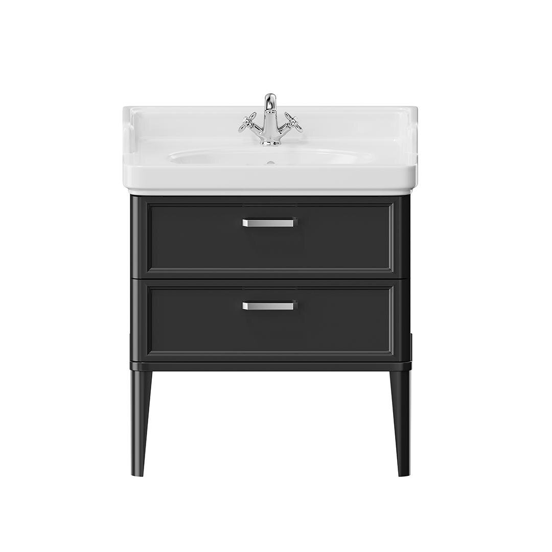 Изображение товара Тумба под раковину Kerama Marazzi Pompei/Помпеи 80 см, 2 ящика, черная, PO.M.80.2BLK